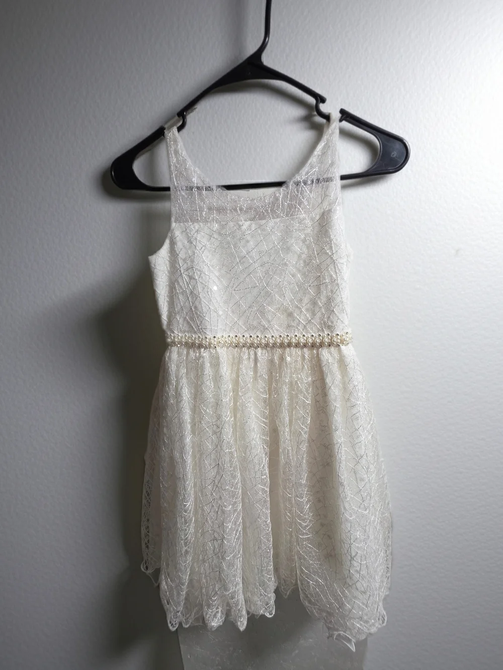 Ivory Lace Bow-Front Formal Dress for Girls - Unbranded